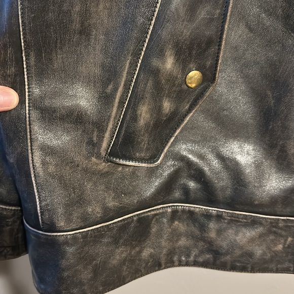 GAP Brand VINTAGE. Mens Size 2XX Genuine Leather Bomber Jacket Like New! - Picture 5 of 16